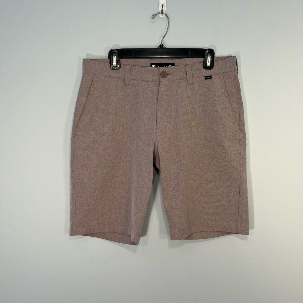Travis Mathew Shorts Mens 32 Pink Mauve Golf Performance Chino Casual 10 Inch